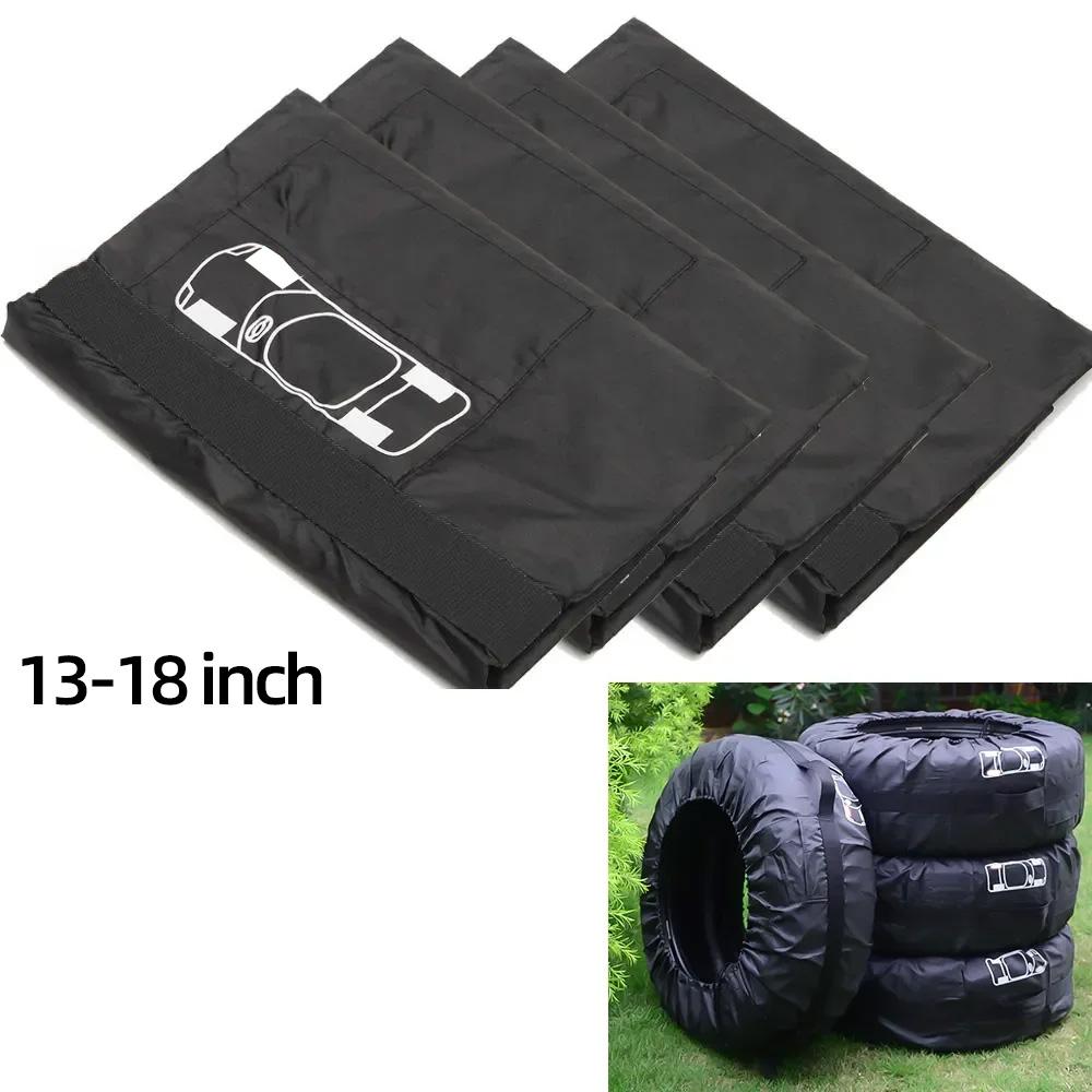 4Pcs/Lot Car Spare Tire Cover Case Polyester Auto Wheel Tires Storage Bags Vehicle Tyre Waterproof Dust-proof Protector Styling