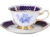 Okura Art Pottery, The Okura Blue Imperial Cup & Saucer, Coffee/Tea, Approx. 200cc, Made In Japan, 70c/9581