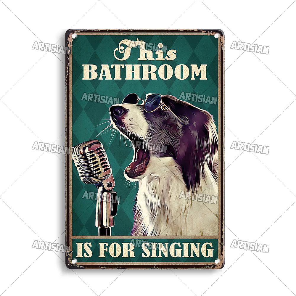 Artisian Bathroom Metal Sign Get Naked Tin Poster Dog Pet Funny Decorative Plate Washing Room Wall Decor Garage Bar Pub Club
