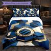 Biancheria da letto a tema Club Brugge FC Set 3 Pezzi Copripiumino Biancheria da letto Decorativa Per Camera Adolescenti Decorazione Casa