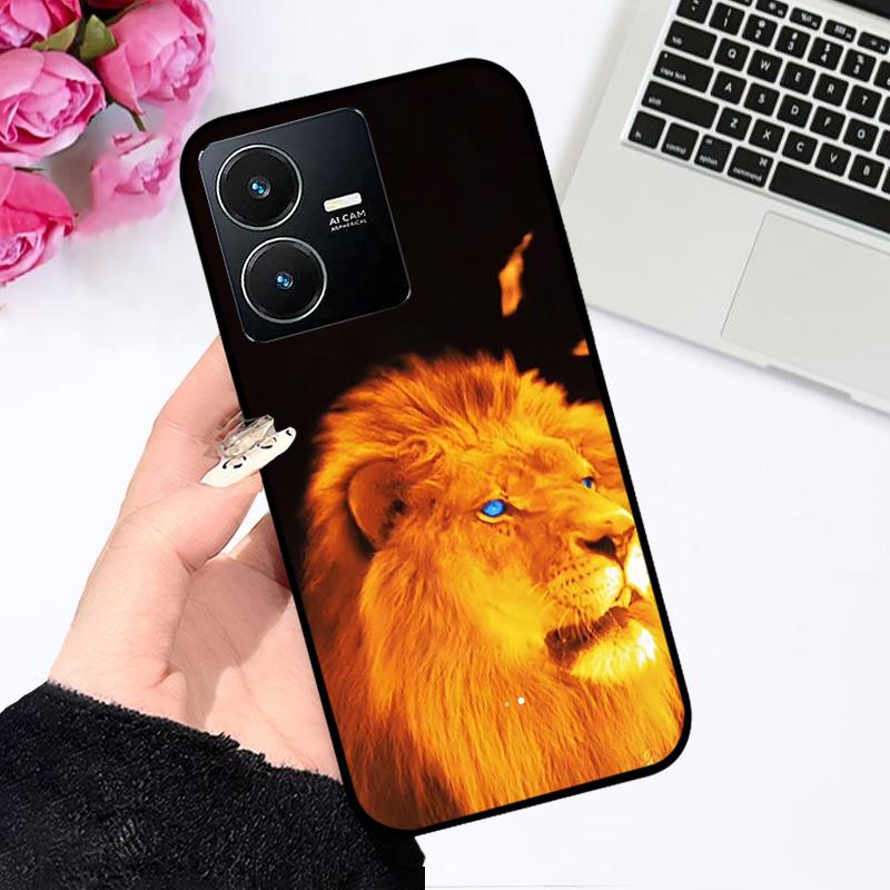 Pour Vivo Y22 4G Coque V2207 V2206 Y22s Impression Couleur Mat TPU Silicone Souple Housse de Téléphone Pour Vivo Y35 4G Pare-chocs Anti-choc Fundas