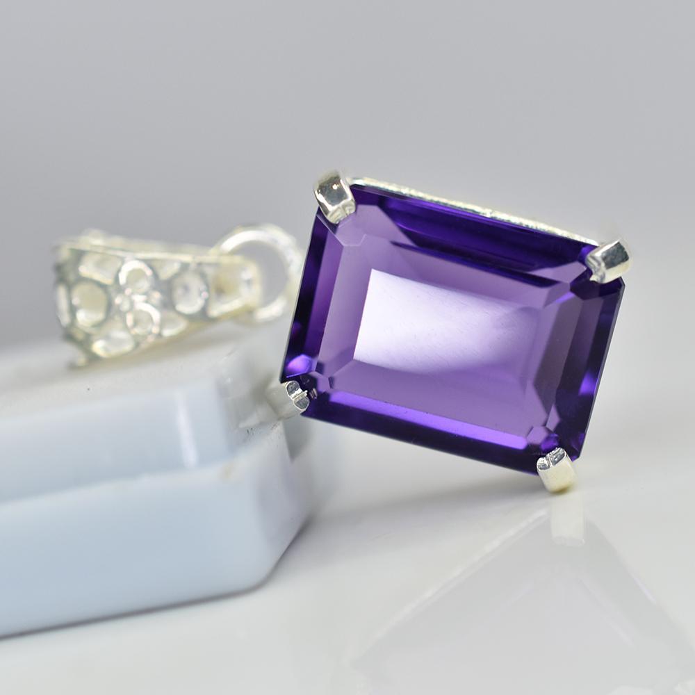 ZERTIFIZIERTER 925er Sterlingsilberanhänger 29 Karat Natürlicher violetter Turmalin Gratisgeschenk MY.PD-27-NS