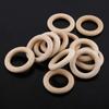 20Pcs Natural Unfinished Wood Rings Wooden Round DIY Craft Jewelry Making Accessory New
