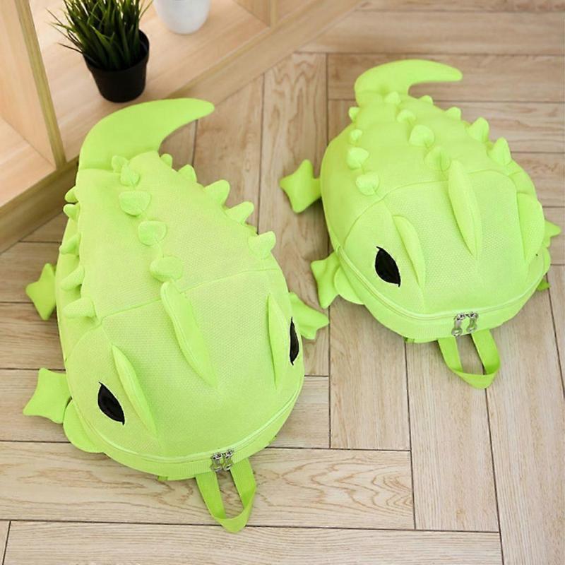 Children Cartoon 3D Dinosaur Backpack Students Cute Schoolbag Kid Christmas Gift  Green