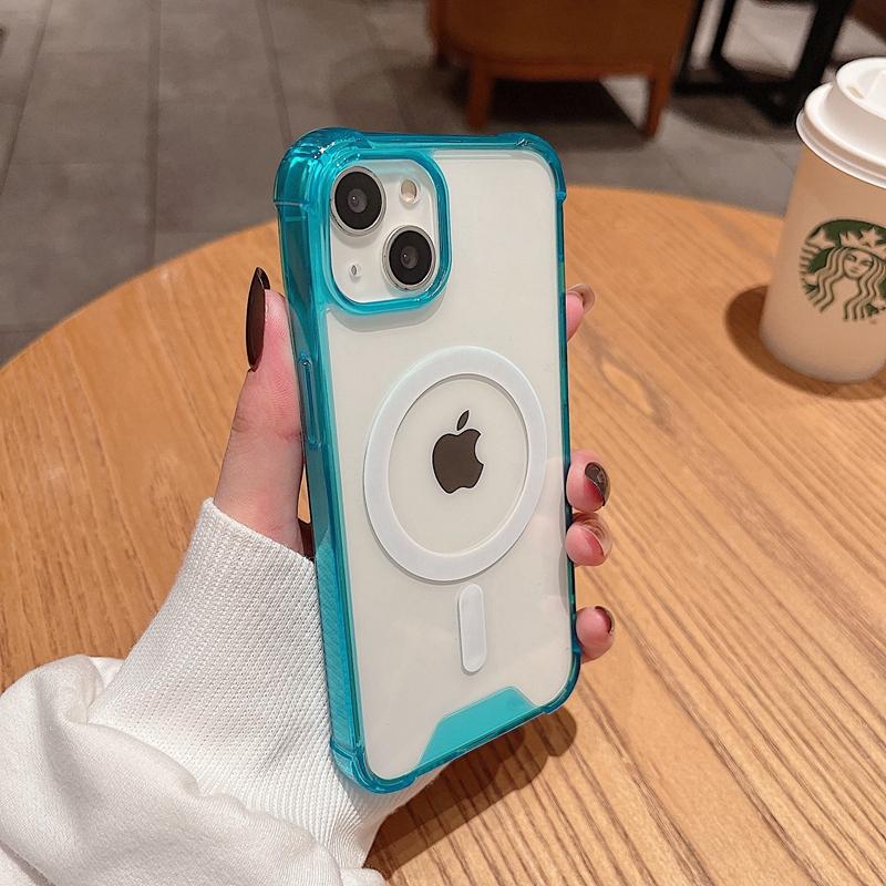 Luxury Shockproof Magsafe Wireless Charge Transparen Case For iPhone 11 12 13 14 15 Pro Max Plus Magnetic Bumper Cover