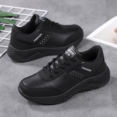 202 Damen Sneaker Freizeit Sneaker Schnürung Flachschuhe Leicht Bequem Schwarz Rutschfest Laufschuhe Outdoor Sport