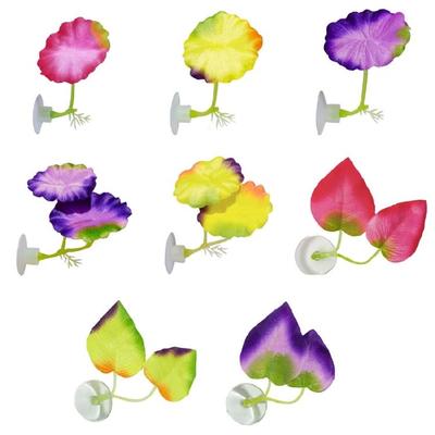 Artificial Leaf Fish Tanks Landscape Resting Leaves with Suction Cup for Home or Office Decors Fish Tanks Ornaments