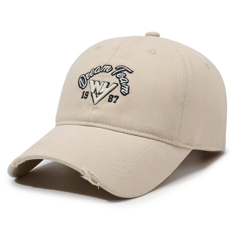 Embroidered Letter Baseball Cap Unisex Sunshade Soft Top Raked Cap Couple's Outdoor Cap