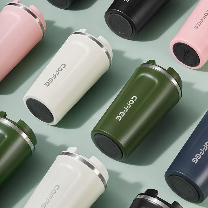 Portable Vehicular Water Cup Thermos Cup 510ml Vacuum Flasks Portable Stainless Steel Thermos Cup Water Bottle Travel Tea Mug Office Thermos Cup