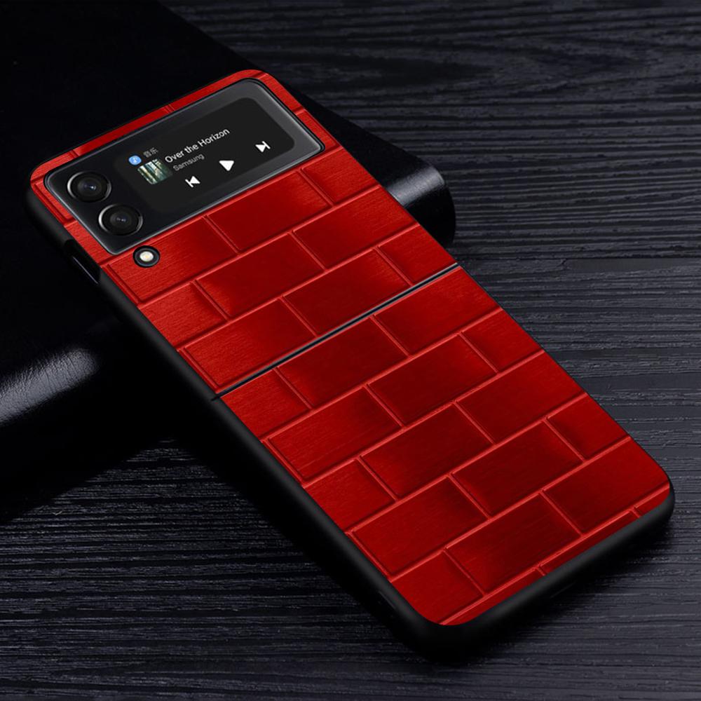 

Чехол для мобильного телефона Samsung Galaxy Z Flip4 Flip3 5G, черный чехол Z Flip 3, жесткий ПК, роскошный чехол Zflip3 Funda Capa, цветной настенный кирпич Samsung Z Flip4 5G