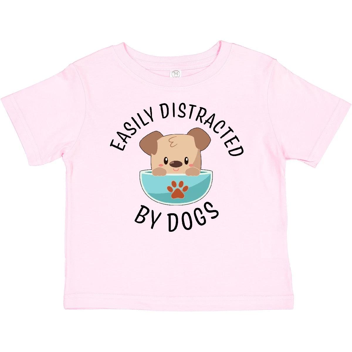 

Inktastic Easily DIstracted By Dogs Baby T-Shirt Animals Dog Love For Kids Cute 110