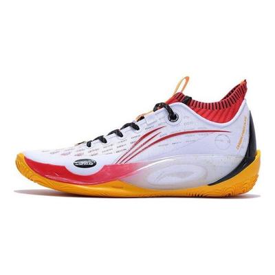 Li Ning Wade 808 Ultra Shock Absorbing Non-Slip Wear-Resistant Low-Top Basketball Shoes Men Sneakers White Red ABAS113-8