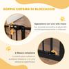 Dog Gate with 2 Extensions, Adjustable Width Up To 100 Cm and Automatic Closure, Black