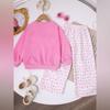 Kids Cartoon Casual Fashion Outfit Set Long Sleeve Top & Pants