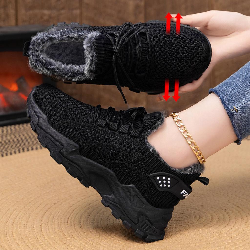 Cotton Shoes, Women's, Winter, Plus Size Thick Soled Shoes, Plush and Thickened, Shallow Mouth Shoes, Lightweight, Short Boots