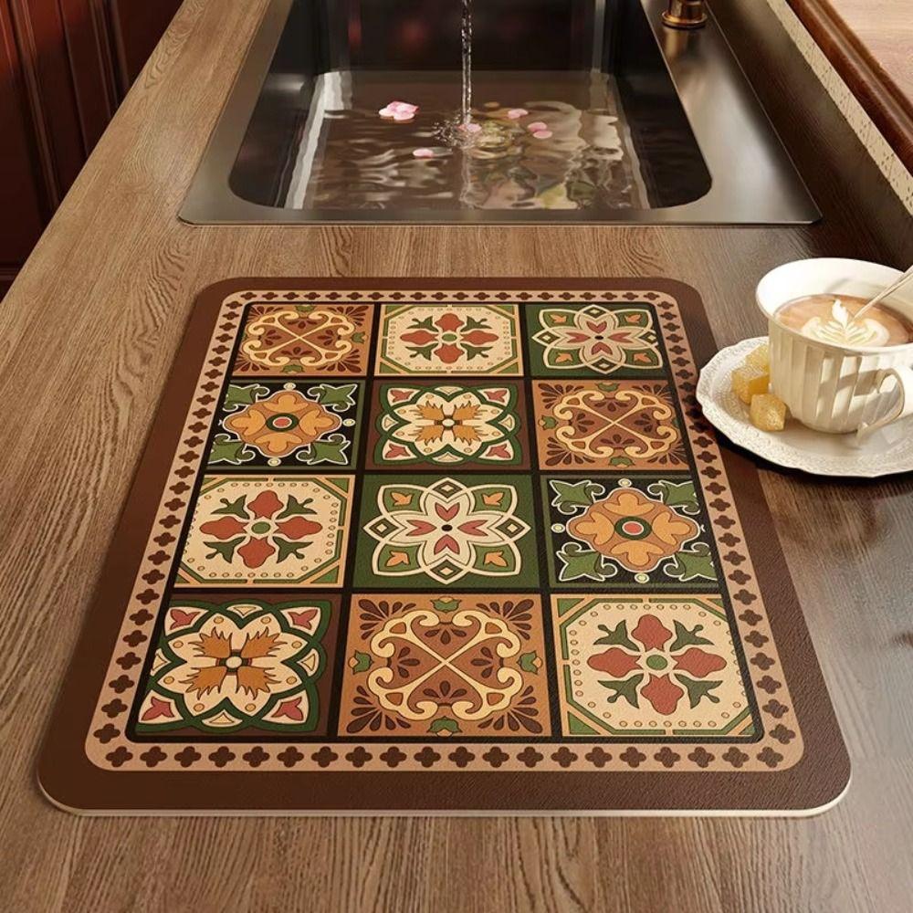 Quick-drying Drain Pad Waterproof Table Pads New Tableware Drying Mat  Kitchen