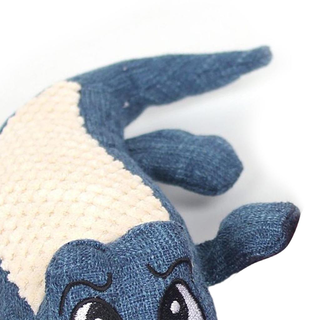 Plush Squeaky Dog Toys Interactive Fun Cartoon Animal Shape Bite Resistance Teeth Grinding Stuffed Plush Puppy Toys Blue