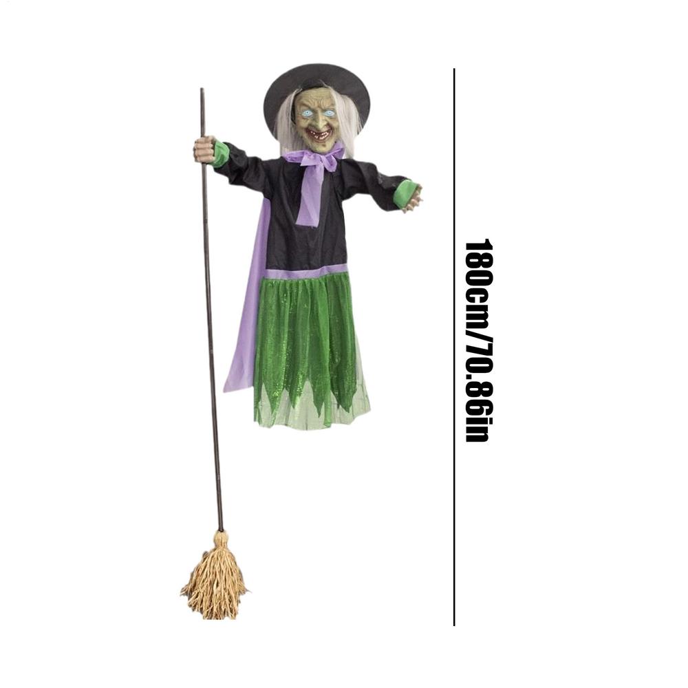 Hovering Witch Hovering Witch With Lights Sound And Touch Sensor Animated Festive Decoration Props For Patio Garden Activities