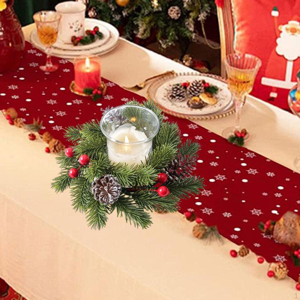 Christmas Candle Ring Realistic Table Centerpeices for Birthday Door Wedding