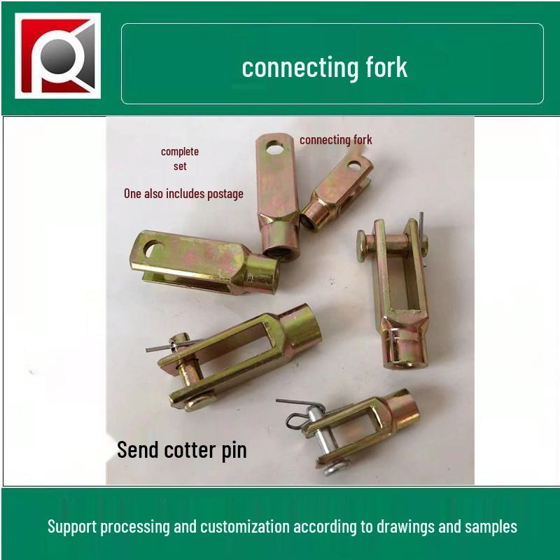 Galvanized Tractor Brake Pull Rod U-Shaped Forged Steel Fork with Forward and Reverse Thread