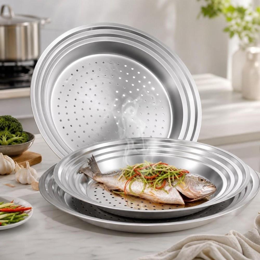Universal Stainless Steel Steamer Tray 30/32/34cm Kitchen Cooking Tool  Wok Accessories