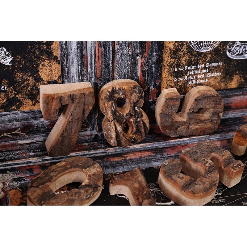 Klassisches Design Holz Alphabet und Zahlen Wandhängeplakette für zeitlose Heimdekoration