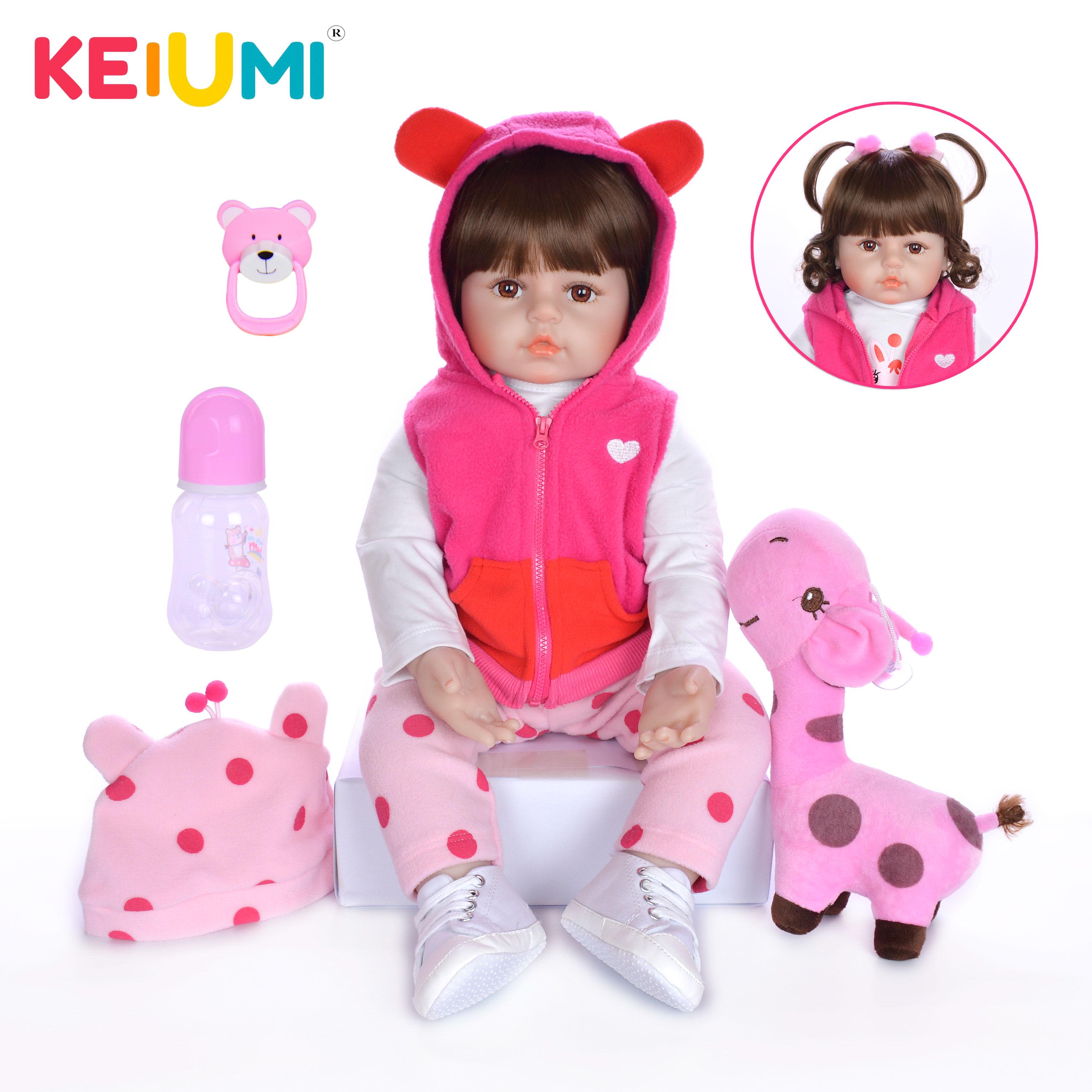 

KEIUMI 24 дюйма 60 см силиконовые мягкие живые куклы реборн модные реалистичные принцессы множество аксессуаров игрушки детские для девочек детский дом подарок на день рождения