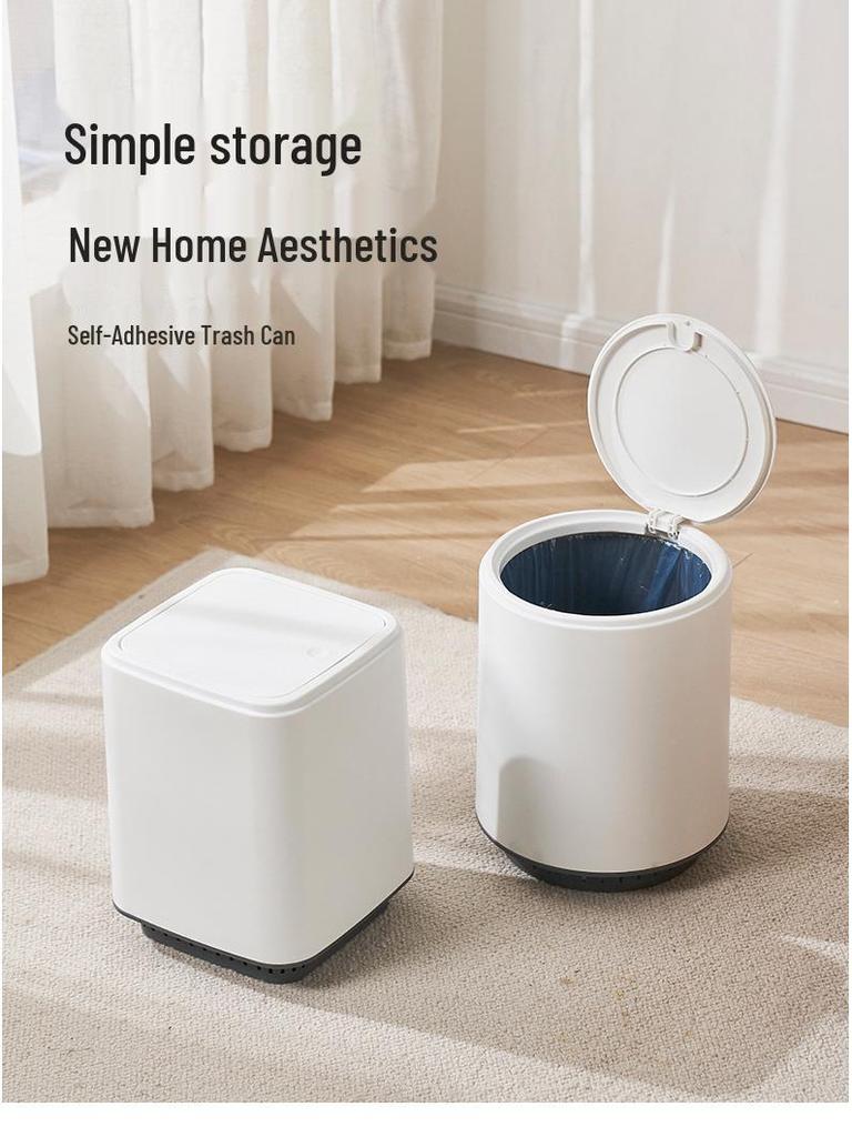 Pneumatischer Saugmülleimer mit großem Fassungsvermögen - Druck-zum-Öffnen Abfalleimer für Badezimmer & Wohnzimmer