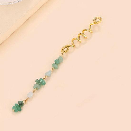Dreadlock Beading Jewelry Ethnic Anti-slip Individual Natural Stone Vintage Style Hair Decoration Alloy Twirled Braided Hair Headgear Hair Accessory