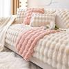 Thicken Plush Rabbit Sofa Cushion Cover Padded Non -Slip Sofa Mat Winter Warm Sofa Towel Couch Cover For Living Room Home Decor