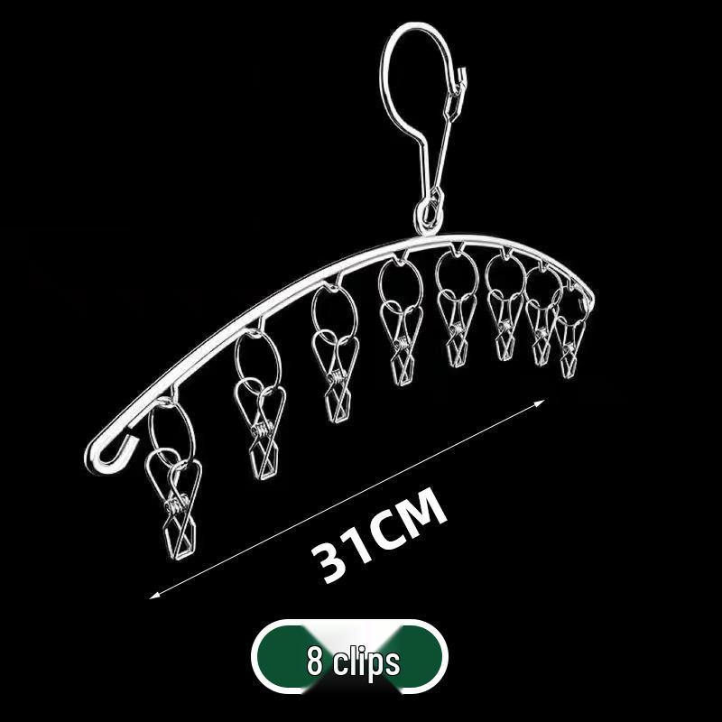 Multifunctional Stainless Steel Drying Rack with Sock Clips and Clothes Pegs