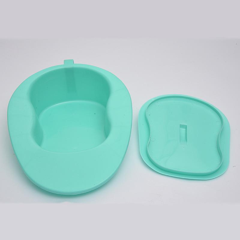 Thickened Green Plastic Commode with Lid & Handle for Pregnant Women - Large Slope Urine Collector for Bedridden Use at Home