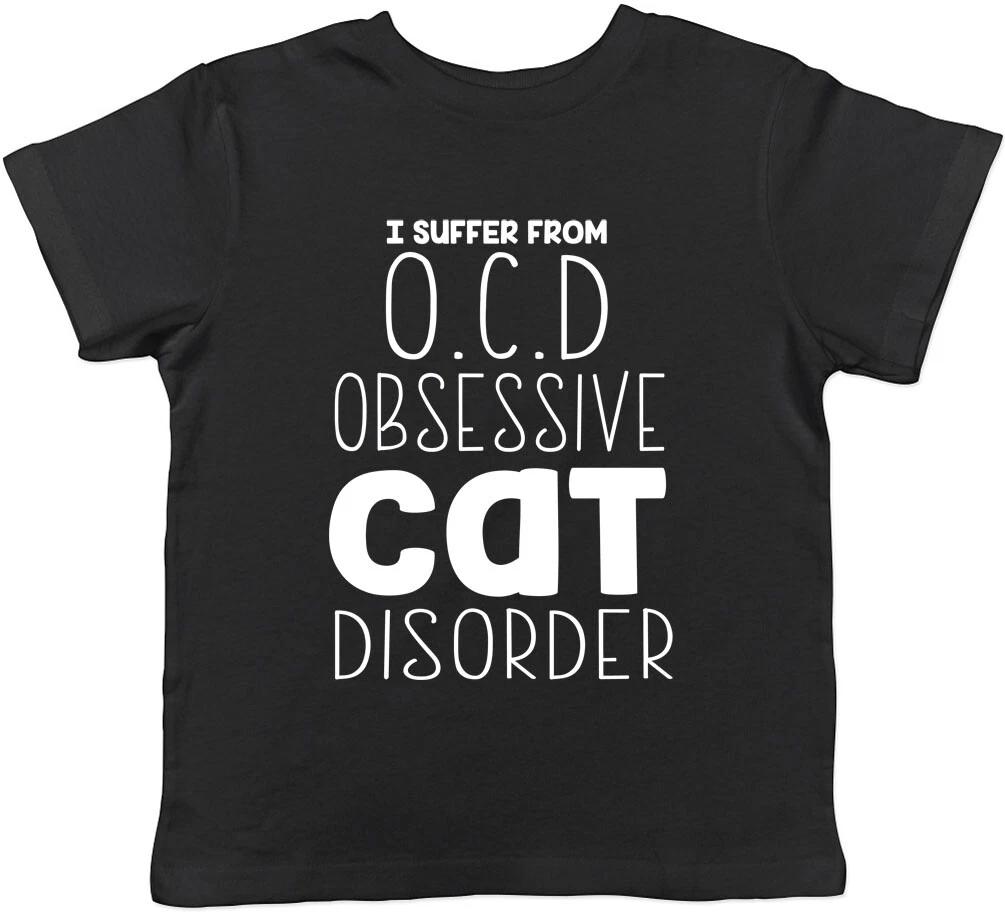OCD Obsessive Cat Disorder Funny Childrens Kids T-Shirt Girls Boys Birthday Gift 160
