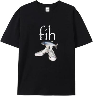 Fih boty ryba vtipná špatně napsaná ryba Fih volání humor tričko černé