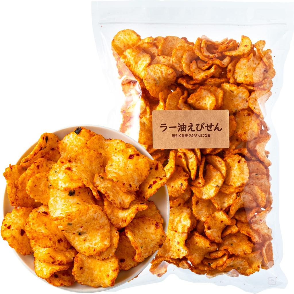 Spicy Kobo Chili Oil Shrimp Crackers with Commercial Use Snacks Senbei Rice Crackers Snacks Delicious and Spicy Rich Chili Oil Ebisen 300g (300g