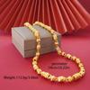 Elegant Men's 60cm Cylindrical Dragon Head Sand Gold Necklace, High-End Design.