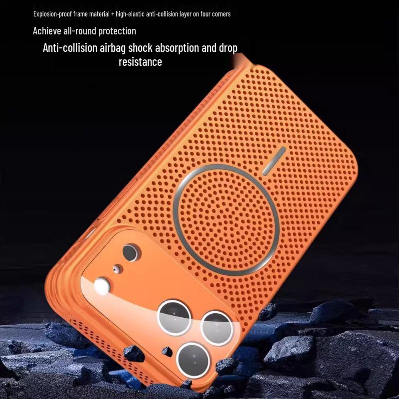 Apple iPhone 16/17 Magnetic Hard Case with Lens Film and Heat Dissipation
