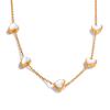 Yhpup High Quality Double-Sided Shell Chain Necklace Gold Color Stainless Steel Exquisite Collarbone Chain Jewelry Gift