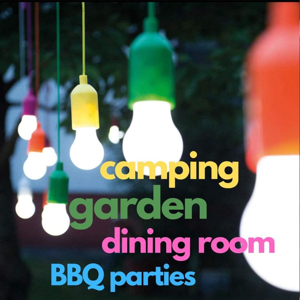 

Multi-color Hanging Light Garden Decor Camping Night Light Portable Pull Cord Night Lamp Camping рожевий червоний колір