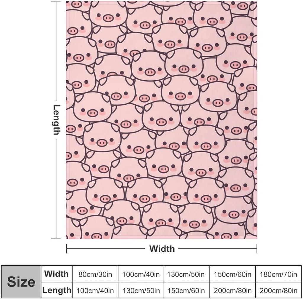 Pig Blanket Gifts Flannel Fleece Throw Blanket Soft for Girls Boys Adults Lightweight Comfortable Warm Cute Pig Themed Blanket
