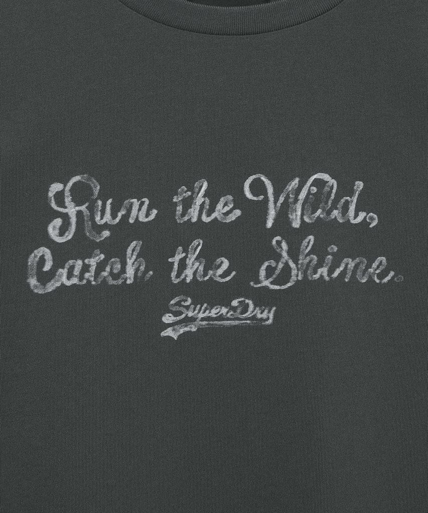 Syupeodeulai Women'S Slogan Logo T-Shirt Charcoal Sdfiscq02Chl