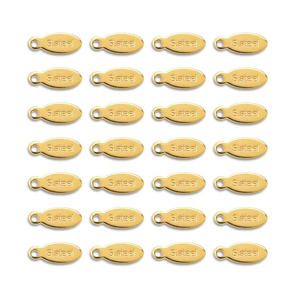 20pcs Stainless Steel Extend Tail Chain Charms Tag Gold Steel Color Multi-style Pendant for DIY Necklace Bracelet Jewelry Making
