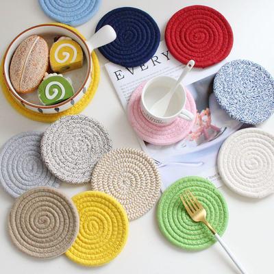 Juego de Mantel Individual y Posavasos de Cuerda de Algodón Aislamiento Térmico