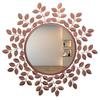 Metal: Rust Proof & Weather Proof Round Wall Mirror - Ideal Mirror for Living Room, , Foyer |  Wash Basin Area -Rose Gold,  | 18 Inches 1 Piece