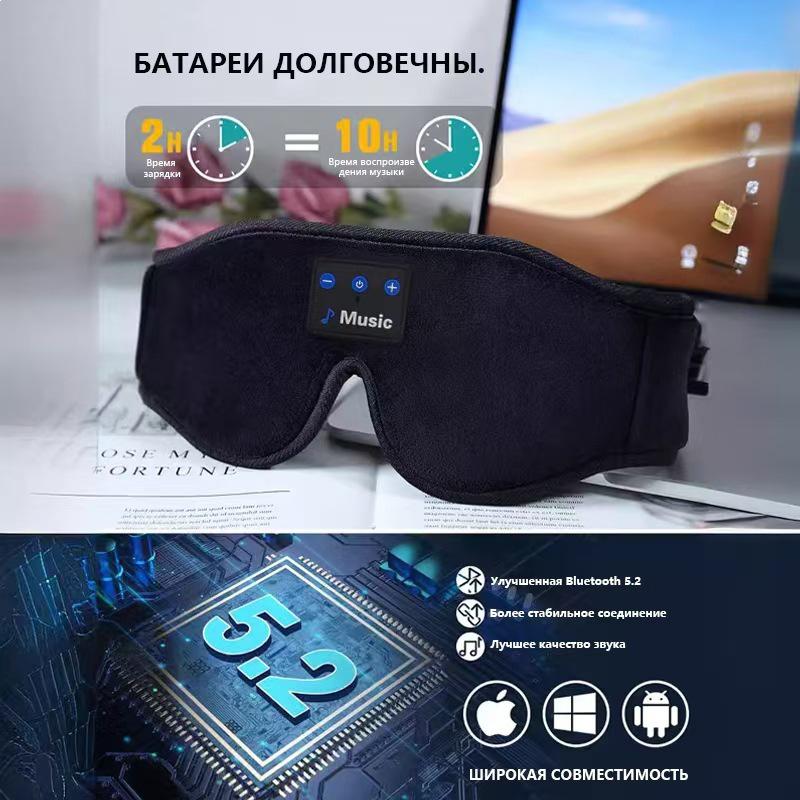 Smart Bluetooth Sleep Eye Mask with Built-in White Noise, Comfortable Head-Mounted Music Headset.