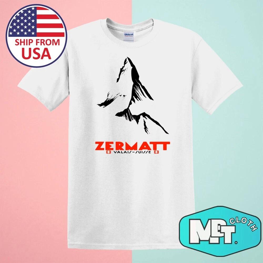 Swiss Alps Ski Zermatt Valais Men s White Size S-5XL S