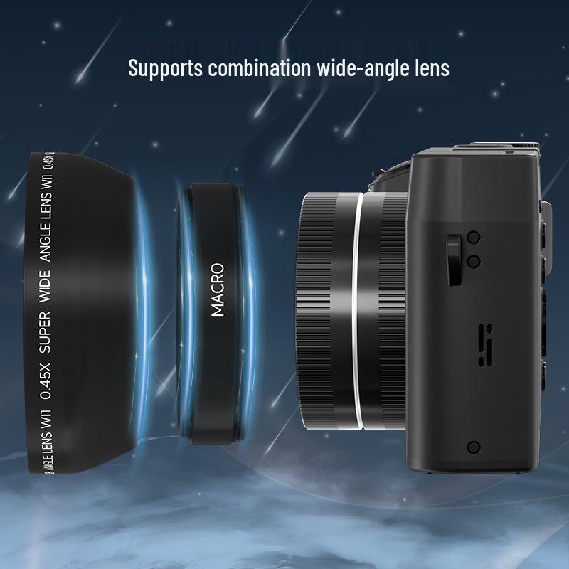 5K HD Mirrorless Digital Camera with Flip Screen, 18x Zoom, WiFi, Selfie, and Beauty Mode.