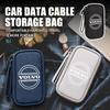 Kdvns0 Car Cable Storage Bag USB Data Line Charger Plug Storage Box For Volvo XC90 V90 V60 V40 S80 S60 S90 C40 XC60 XC40 V70 XC70