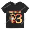 Anime One Piece Boy Number T Shirt Luffy Birthday Clothes Children Short Sleeve Tee Shirts Cartoon Print Summer Toddler Tops