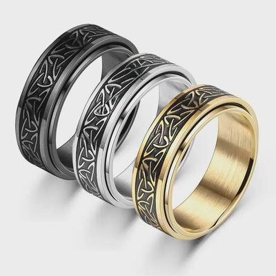 2023 Rotatable Viking Text Corrosion-Resistant Couple Ring Jewelry